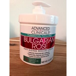 Advanced Clinicals 16 oz Bulgarian Rose Anti Aging Rescue Cream New